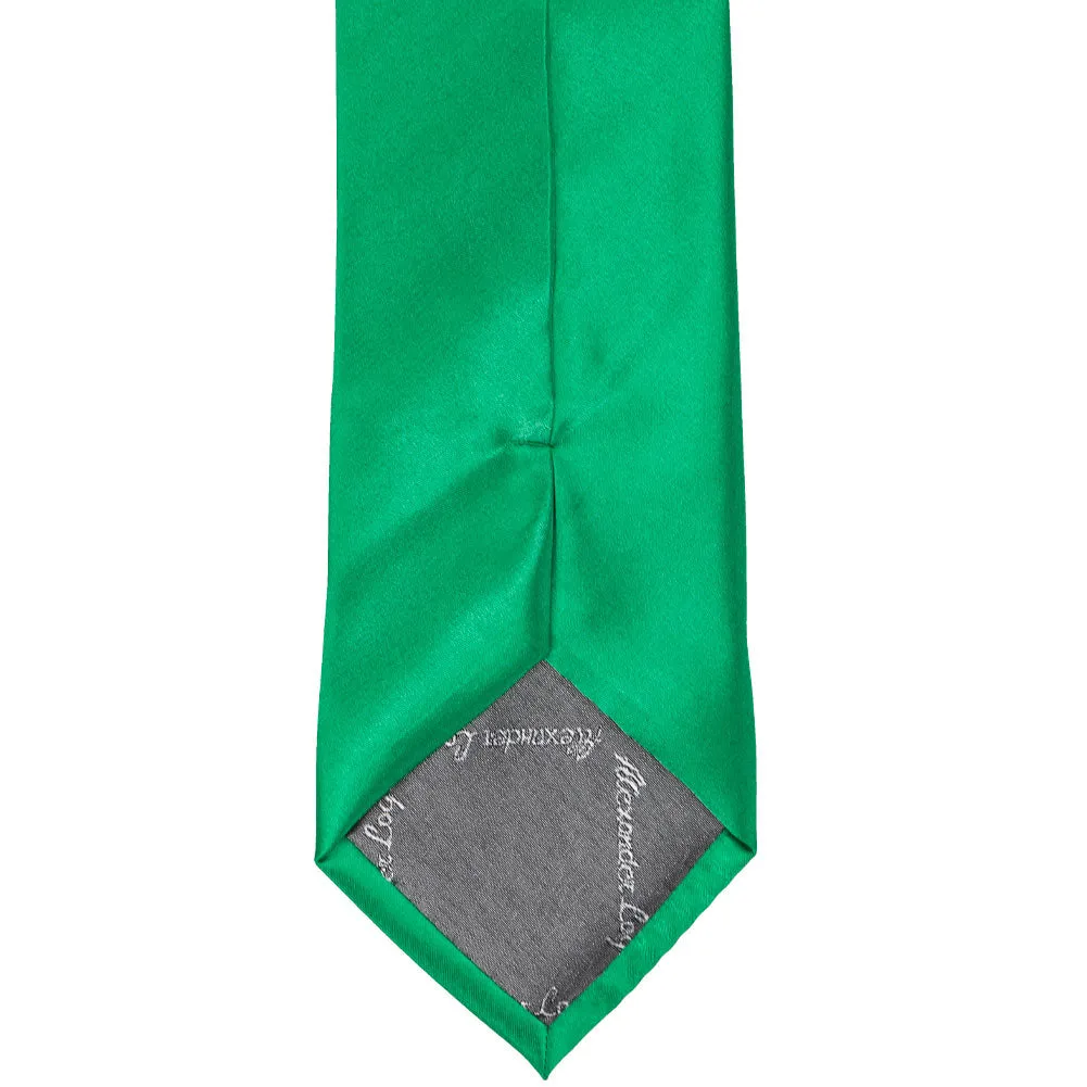 Green Solid Color Zipper Tie sold by TieMart product image thumbnail 3