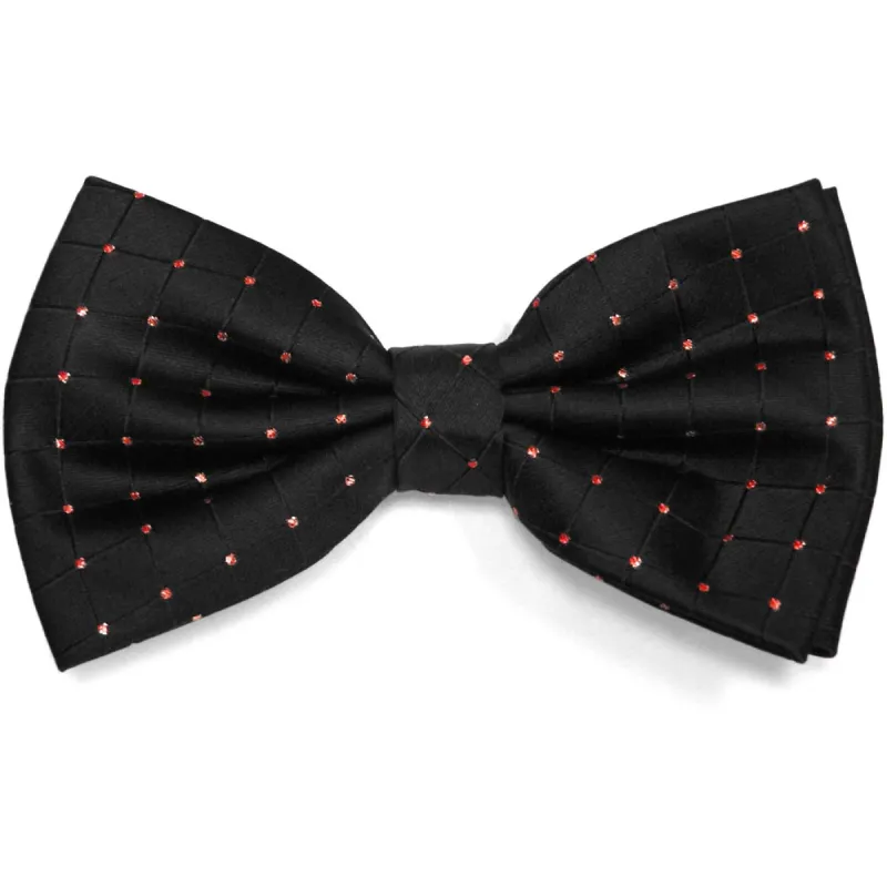Black and Red Danbury Grid Bow Tie sold by TieMart