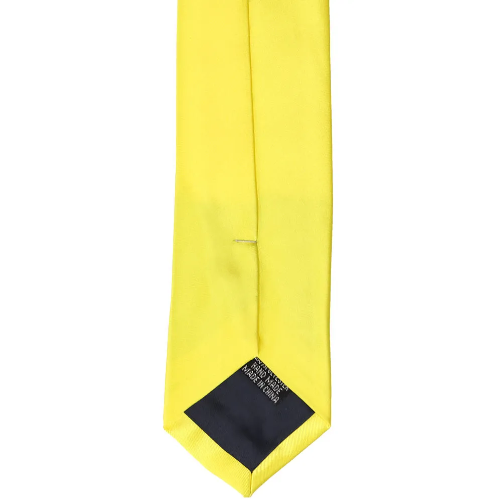 Yellow Premium Slim Necktie, 2.5" Width sold by TieMart product image thumbnail 3