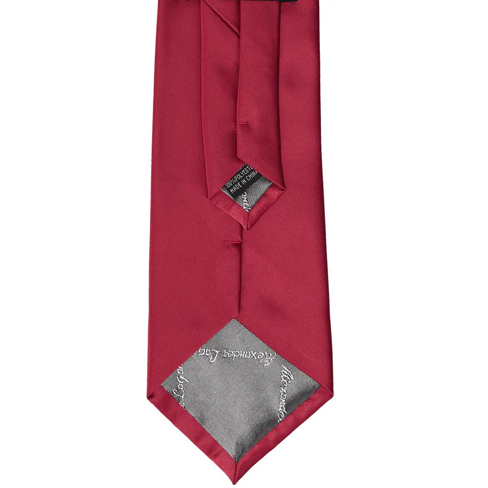 Crimson Red Solid Color Clip-On Tie sold by TieMart product image thumbnail 5