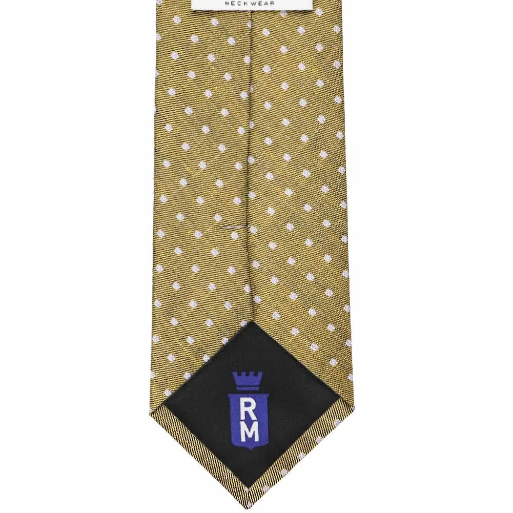 Gold Pharaoh Dot Linen/Silk Necktie sold by TieMart product image thumbnail 3