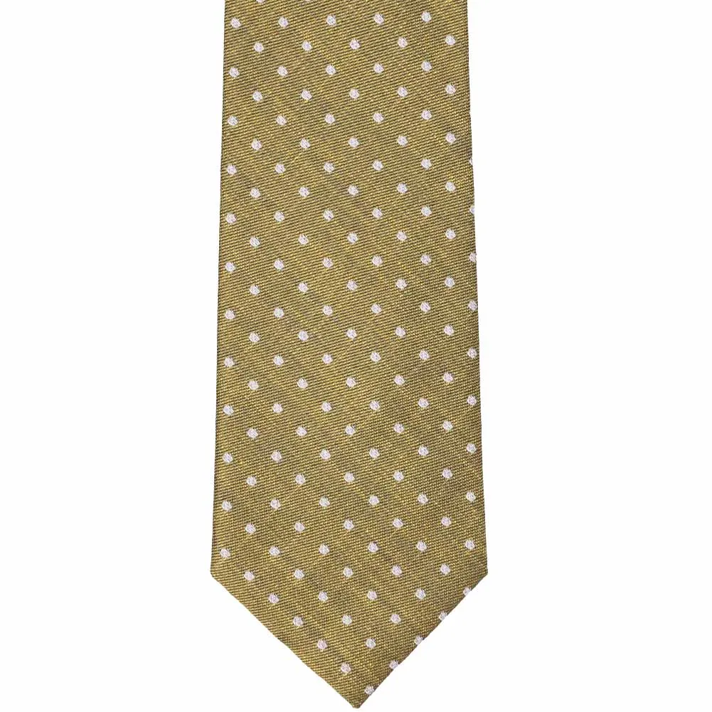 Gold Pharaoh Dot Linen/Silk Necktie sold by TieMart product image thumbnail 2