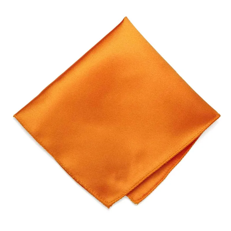 Orange Solid Color Pocket Square sold by TieMart