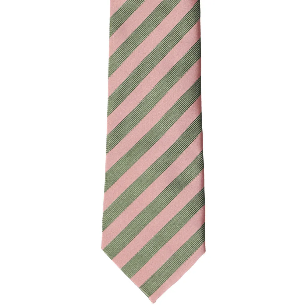 Dusty Pink and Peridot Formal Striped Tie sold by TieMart product image thumbnail 2