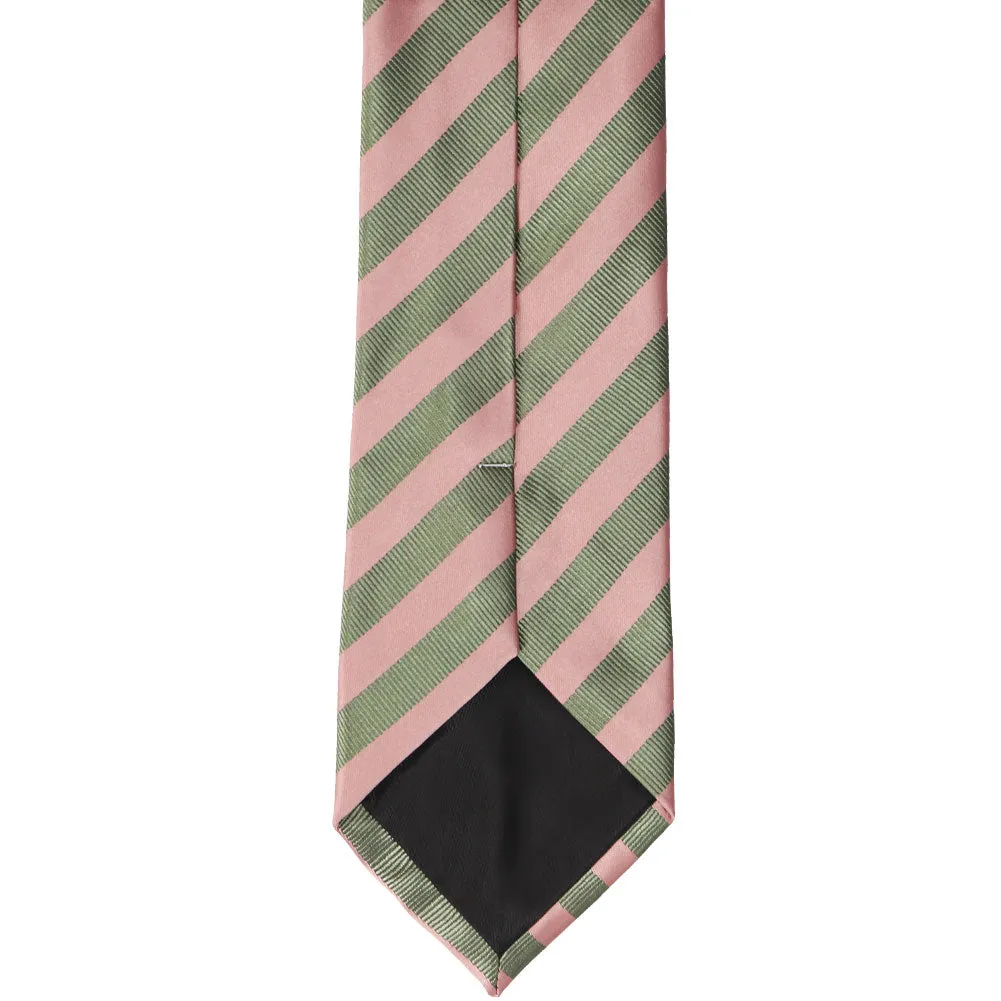 Dusty Pink and Peridot Formal Striped Tie sold by TieMart product image thumbnail 3