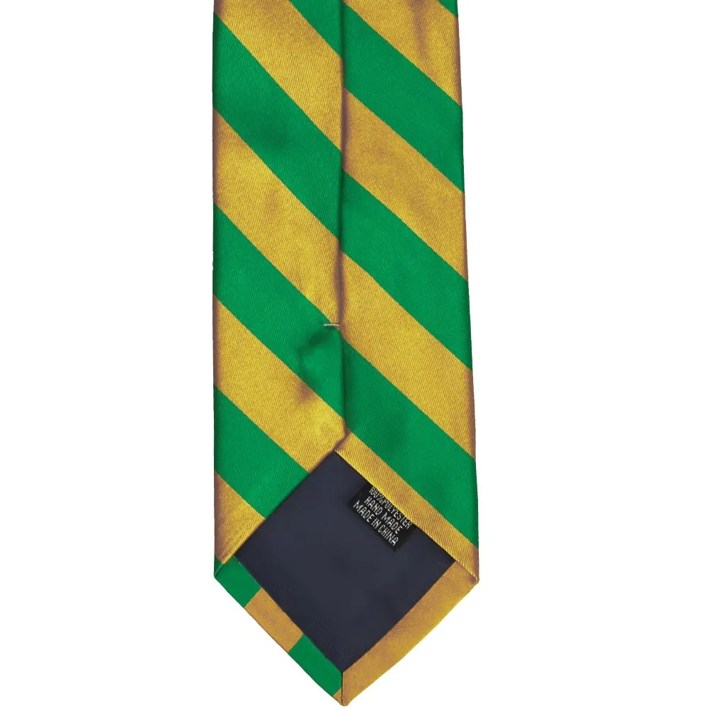 Kelly Green and Gold Striped Tie sold by TieMart product image thumbnail 5