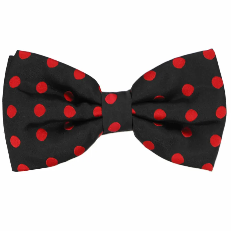 Black and Red Quincy Polka Dot Bow Tie sold by TieMart