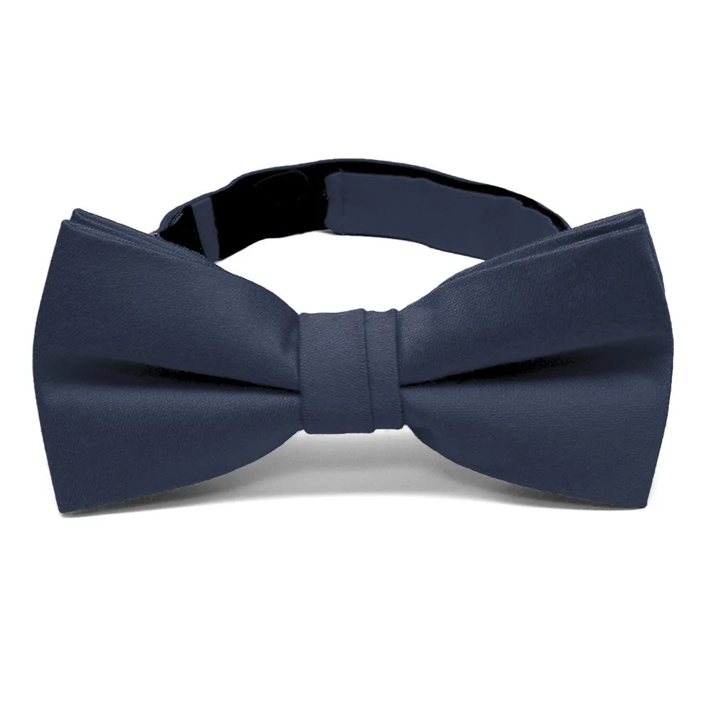 Navy Blue Cotton/Silk Bow Tie sold by TieMart