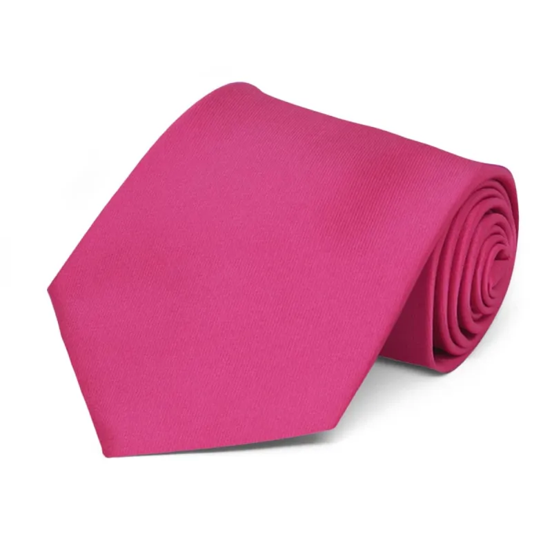 Fuchsia Extra Long Solid Color Necktie sold by TieMart