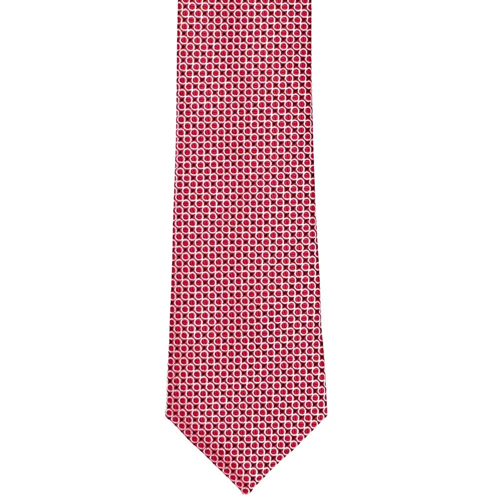 Red Henry Grain Pattern Slim Necktie, 2.5" Width sold by TieMart product image thumbnail 2