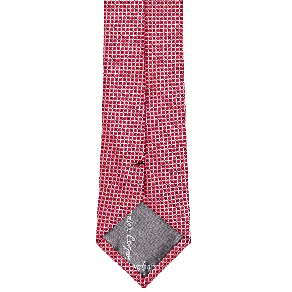 Red Henry Grain Pattern Slim Necktie, 2.5" Width sold by TieMart product image thumbnail 3
