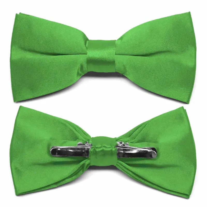 Grass Green Clip-On Bow Tie sold by TieMart
