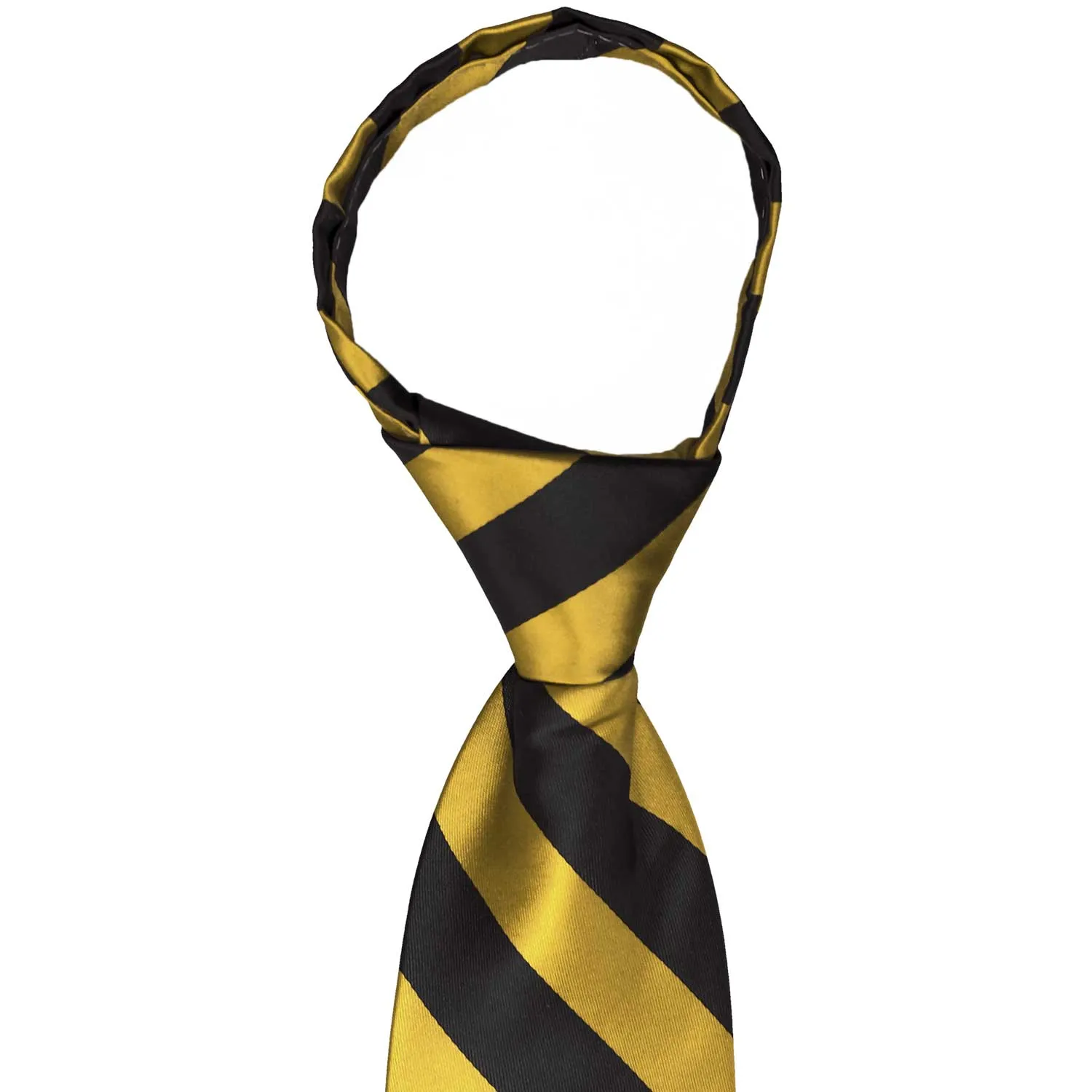 Black and Gold Striped Zipper Tie sold by TieMart product image thumbnail 2