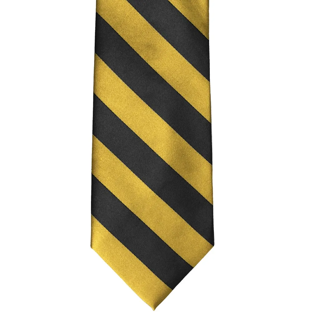 Black and Gold Striped Zipper Tie sold by TieMart product image thumbnail 3