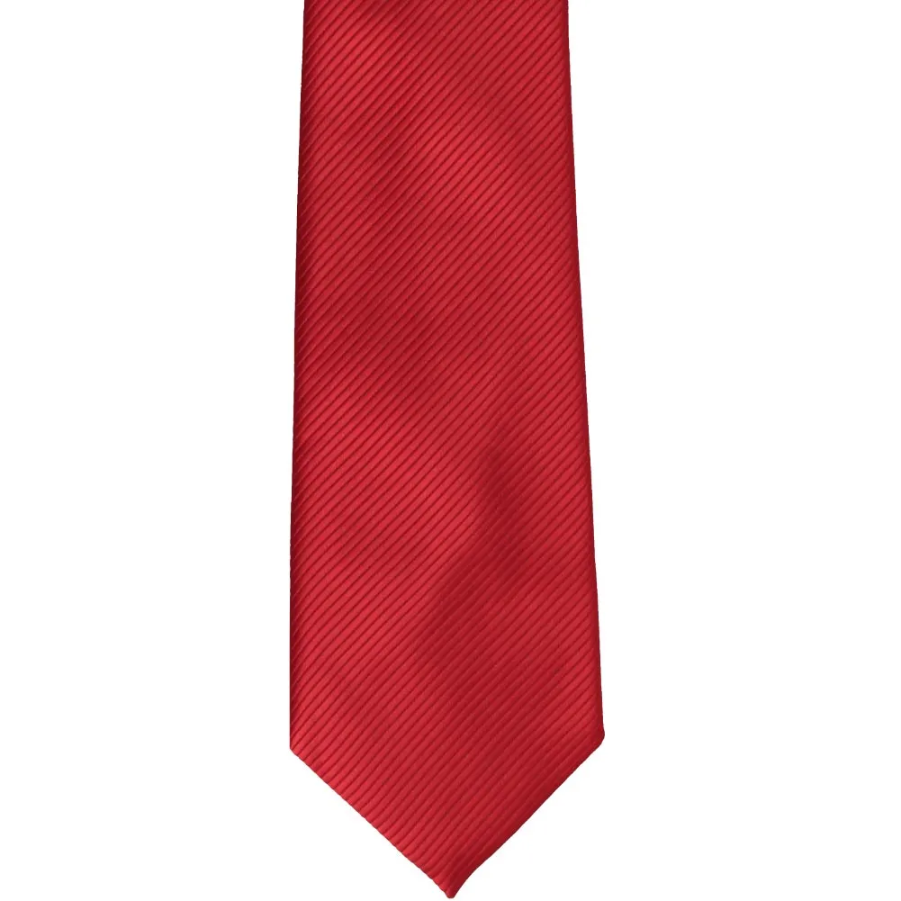 Red Ribbed Necktie, 3" Width sold by TieMart product image thumbnail 2