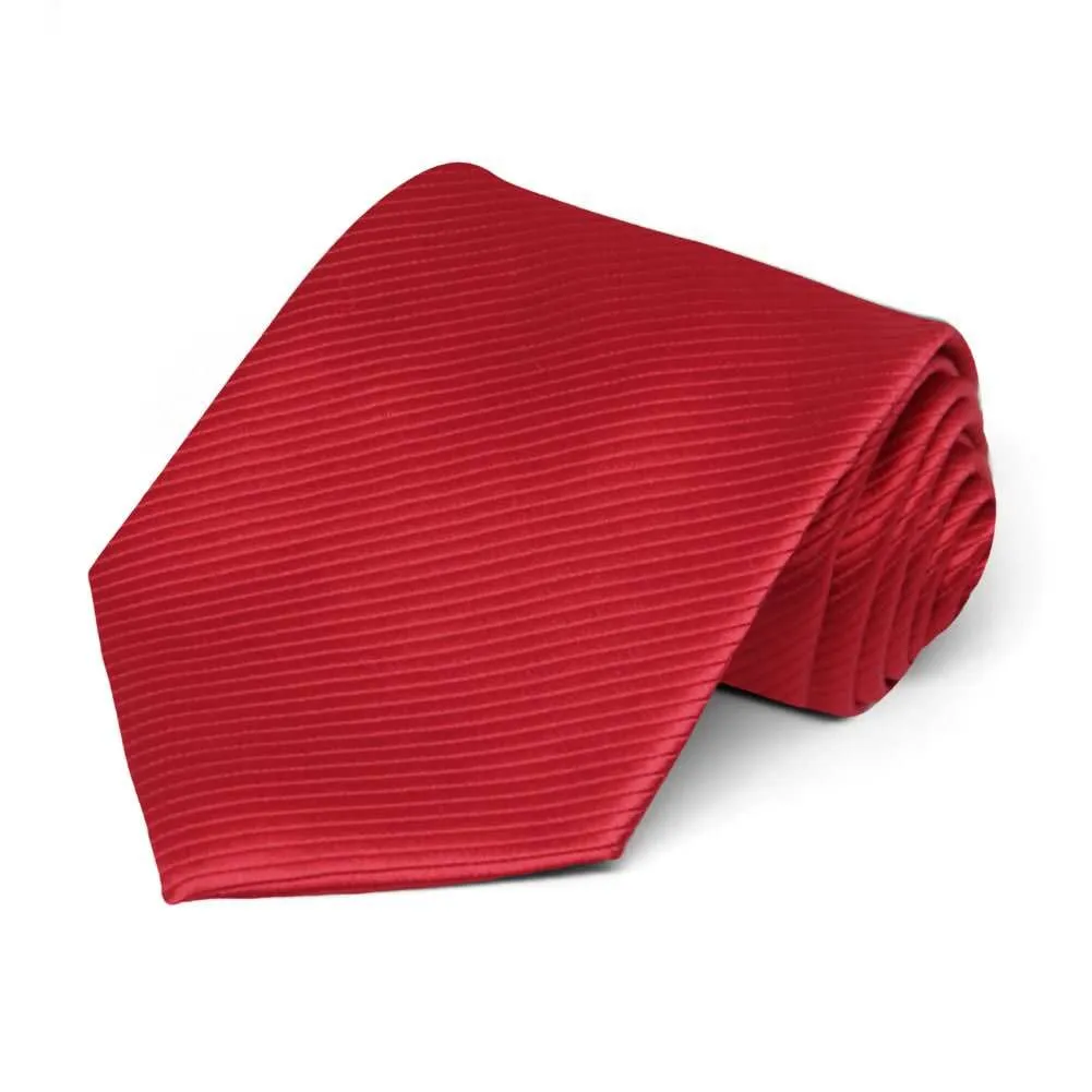 Red Ribbed Necktie, 3" Width sold by TieMart