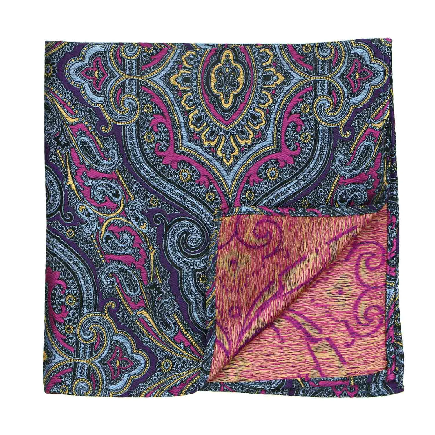 Purple Institute Paisley Silk Pocket Square sold by TieMart product image thumbnail 2