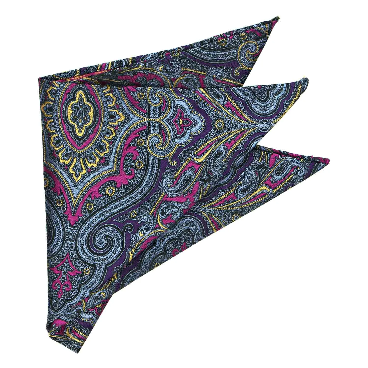 Purple Institute Paisley Silk Pocket Square sold by TieMart product image thumbnail 3