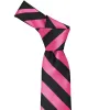 Hot Pink and Black Striped Tie sold by TieMart