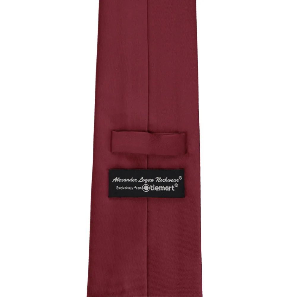 Burgundy Solid Color Necktie sold by TieMart product image thumbnail 3