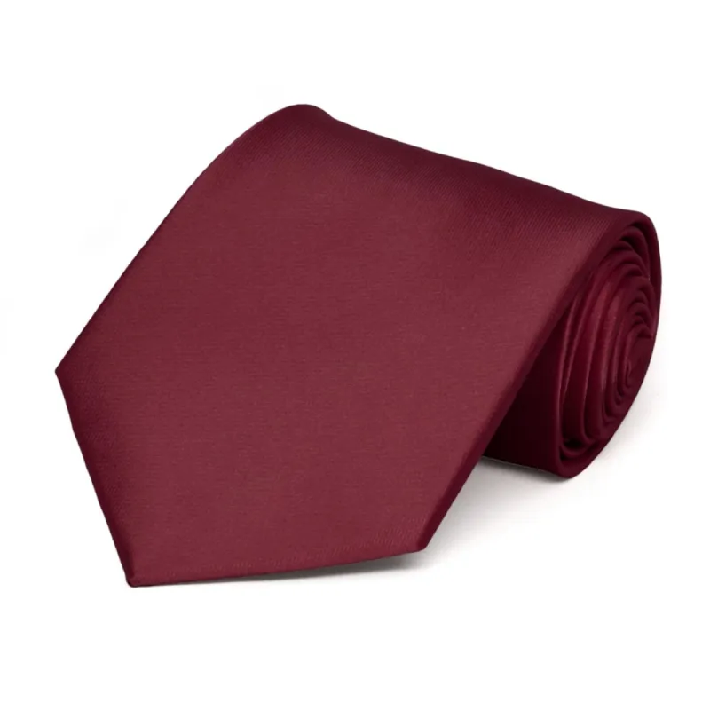 Burgundy Solid Color Necktie sold by TieMart