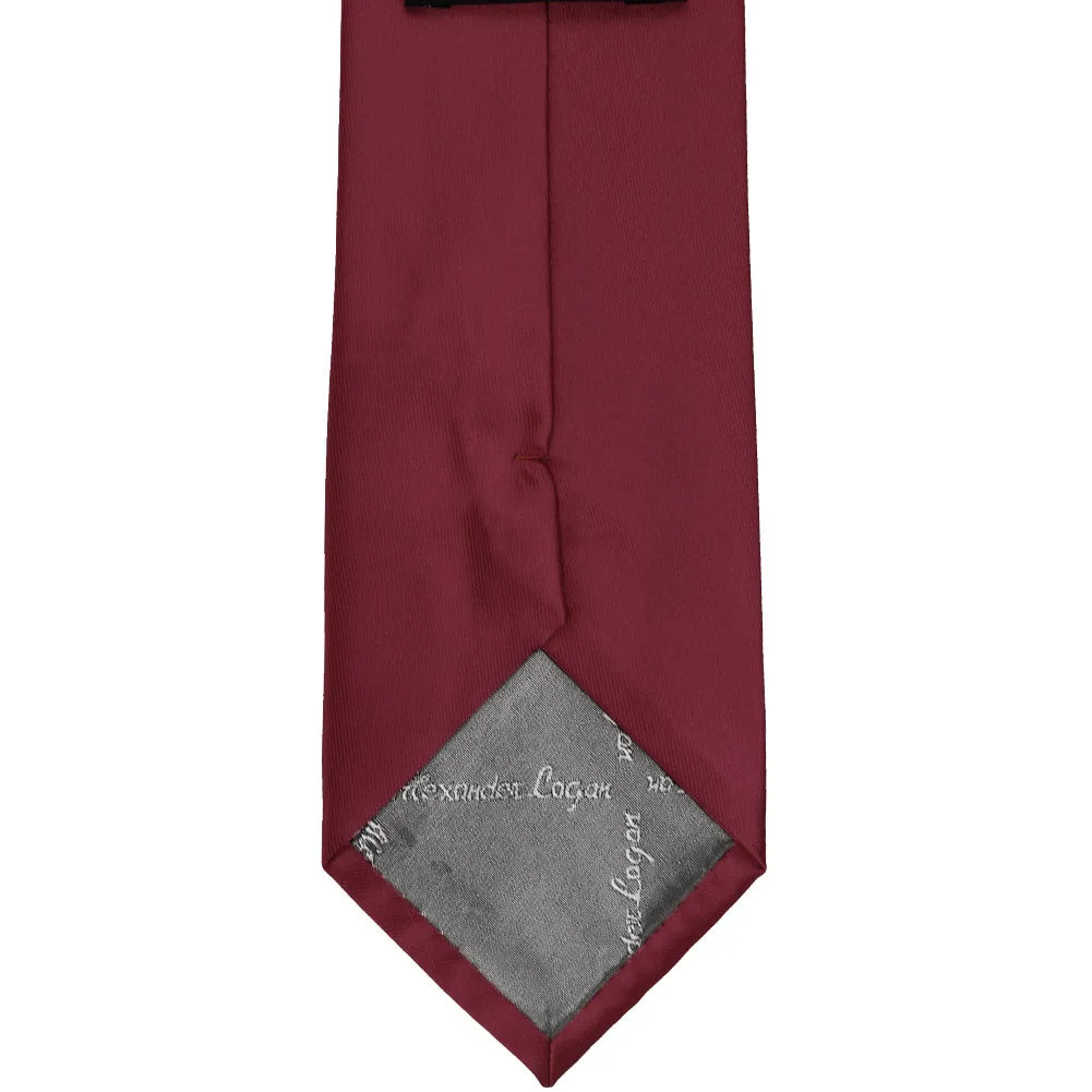 Burgundy Solid Color Necktie sold by TieMart product image thumbnail 4