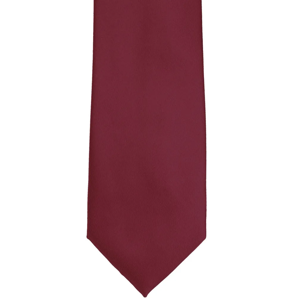 Burgundy Solid Color Necktie sold by TieMart product image thumbnail 2