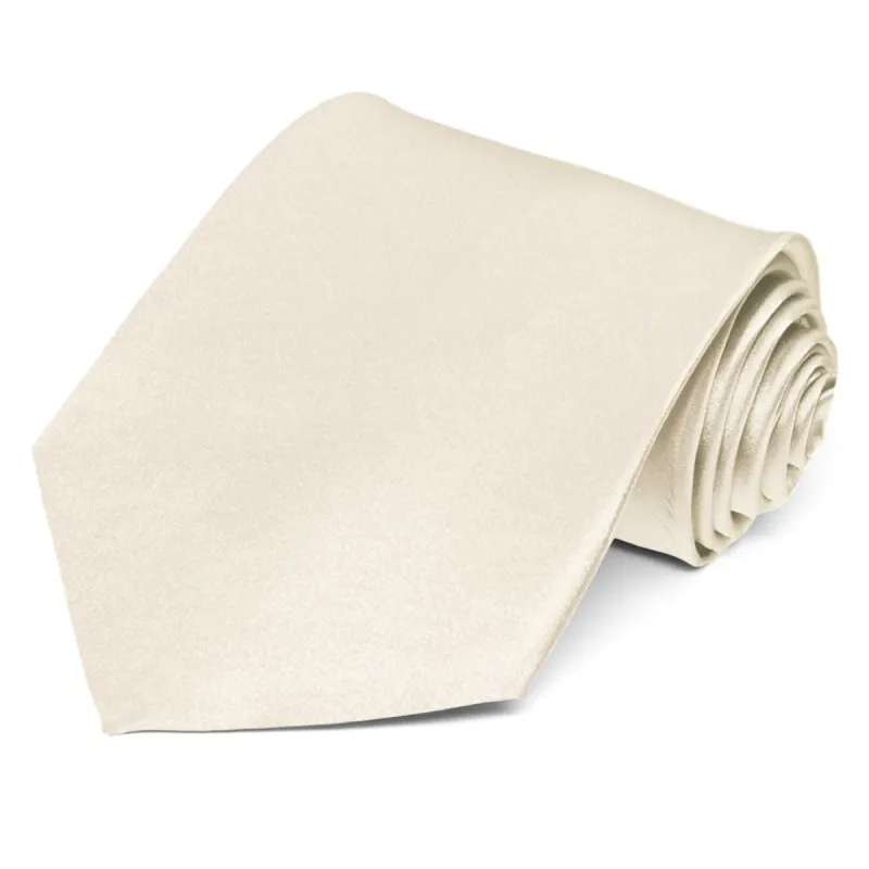 Ivory Silk Extra Long Necktie sold by TieMart
