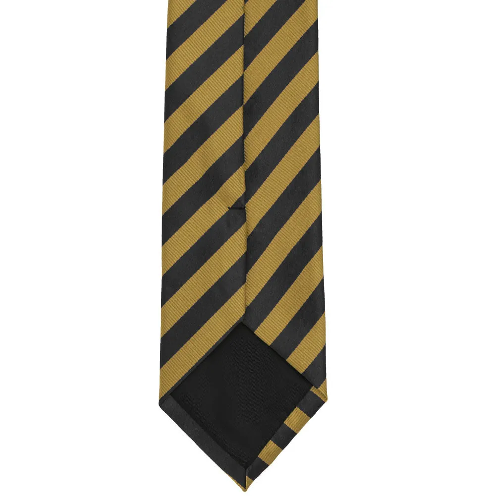 Black and Old Gold Formal Striped Tie sold by TieMart product image thumbnail 4
