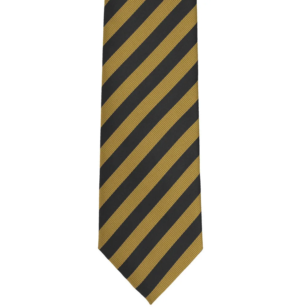 Black and Old Gold Formal Striped Tie sold by TieMart product image thumbnail 2