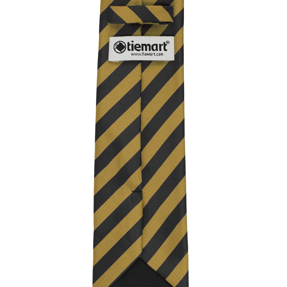 Black and Old Gold Formal Striped Tie sold by TieMart product image thumbnail 3