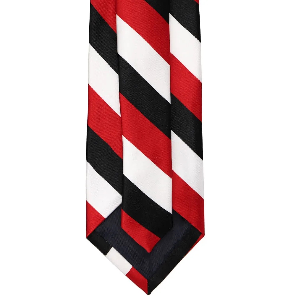 Red, Black and White Striped Tie sold by TieMart product image thumbnail 5