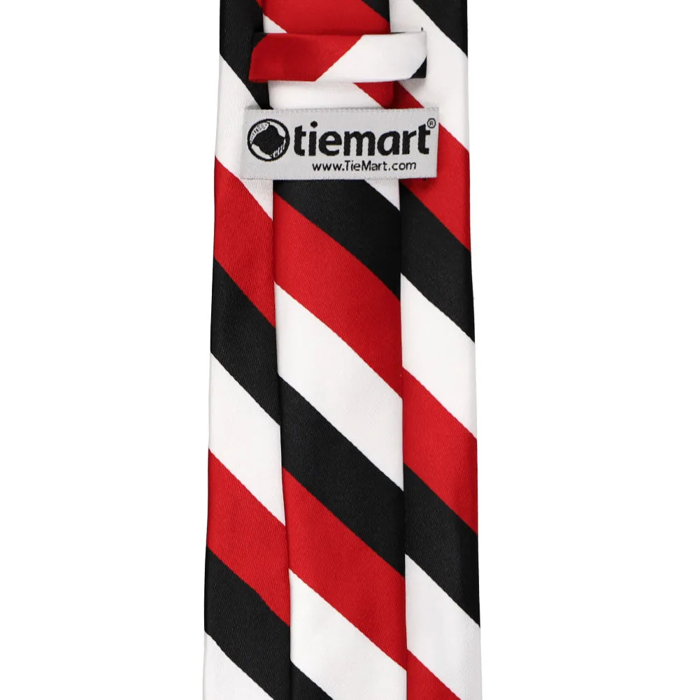 Red, Black and White Striped Tie sold by TieMart product image thumbnail 4