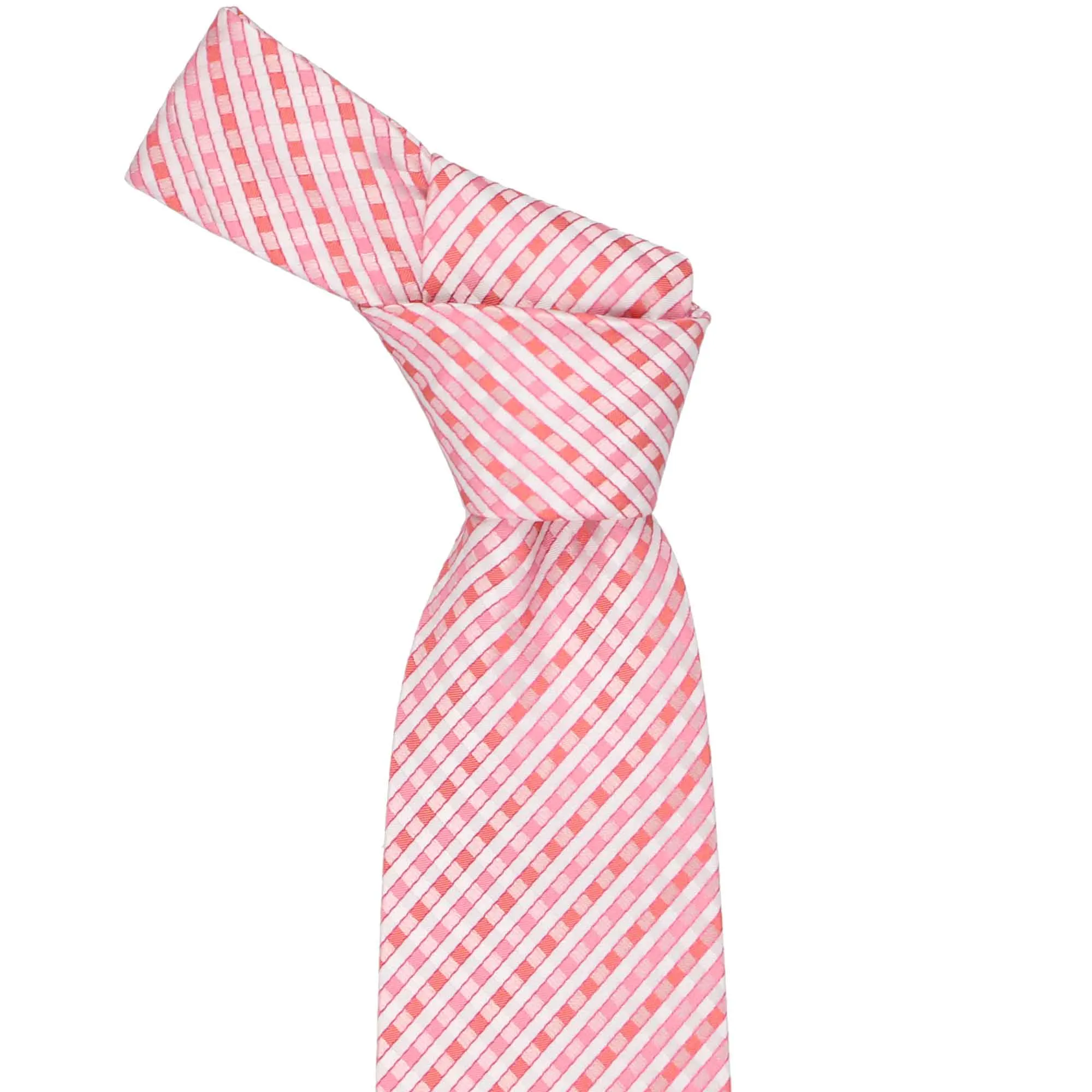 Perfect Pink George Plaid Necktie sold by TieMart product image thumbnail 2
