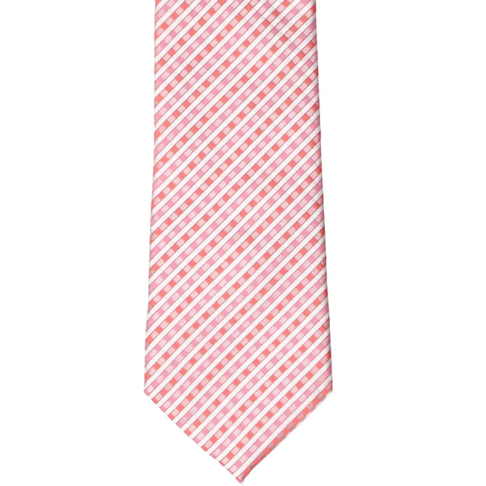 Perfect Pink George Plaid Necktie sold by TieMart product image thumbnail 3