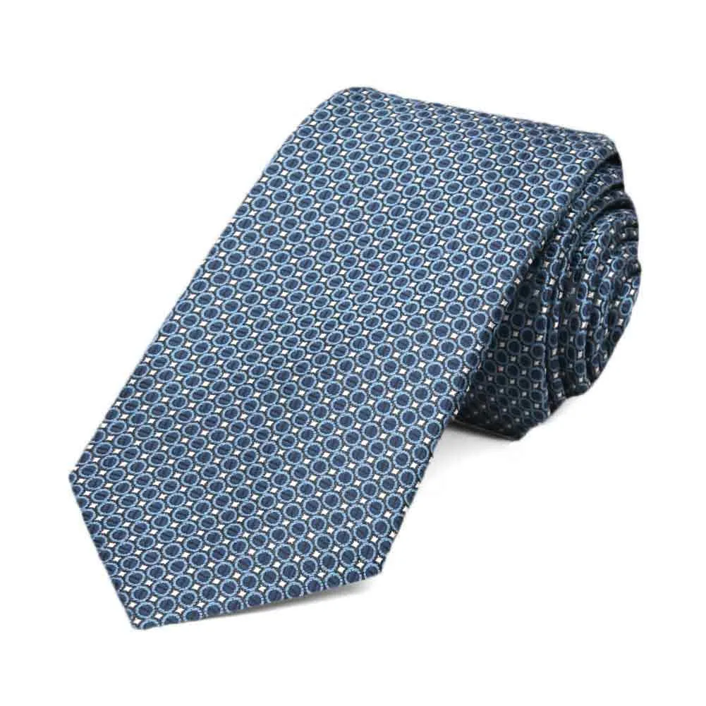 Dark Blue Henry Grain Pattern Slim Necktie, 2.5" Width sold by TieMart