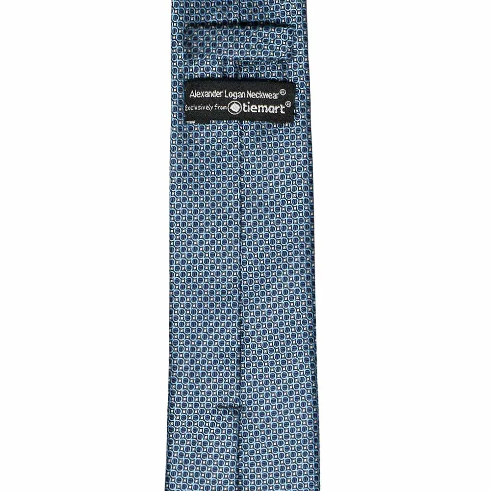 Dark Blue Henry Grain Pattern Slim Necktie, 2.5" Width sold by TieMart product image thumbnail 3