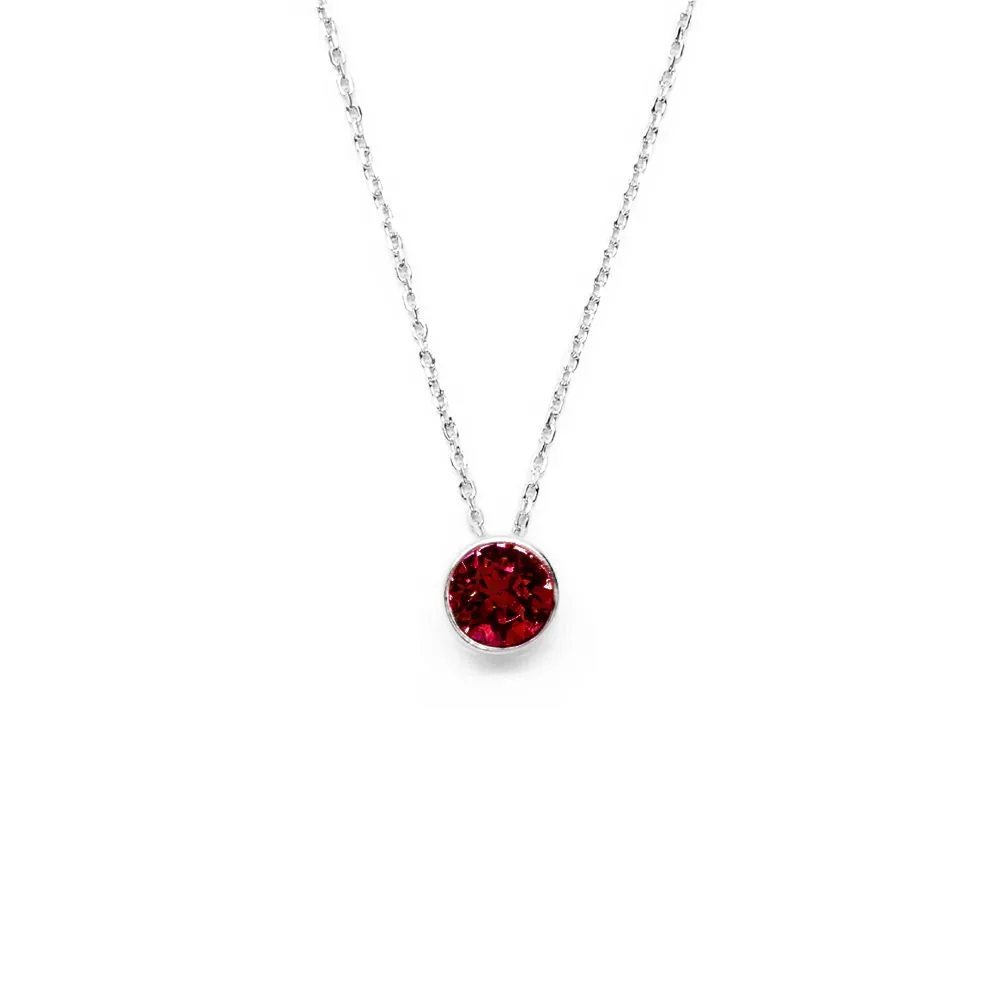 Dark Red Round Crystal Necklace sold by TieMart