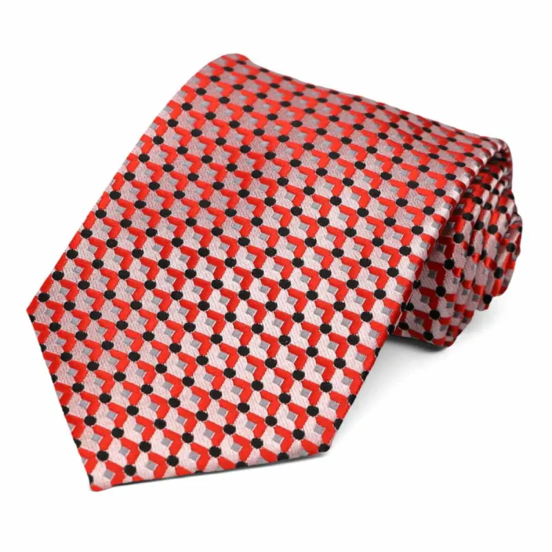 Red Island Geometric Necktie sold by TieMart