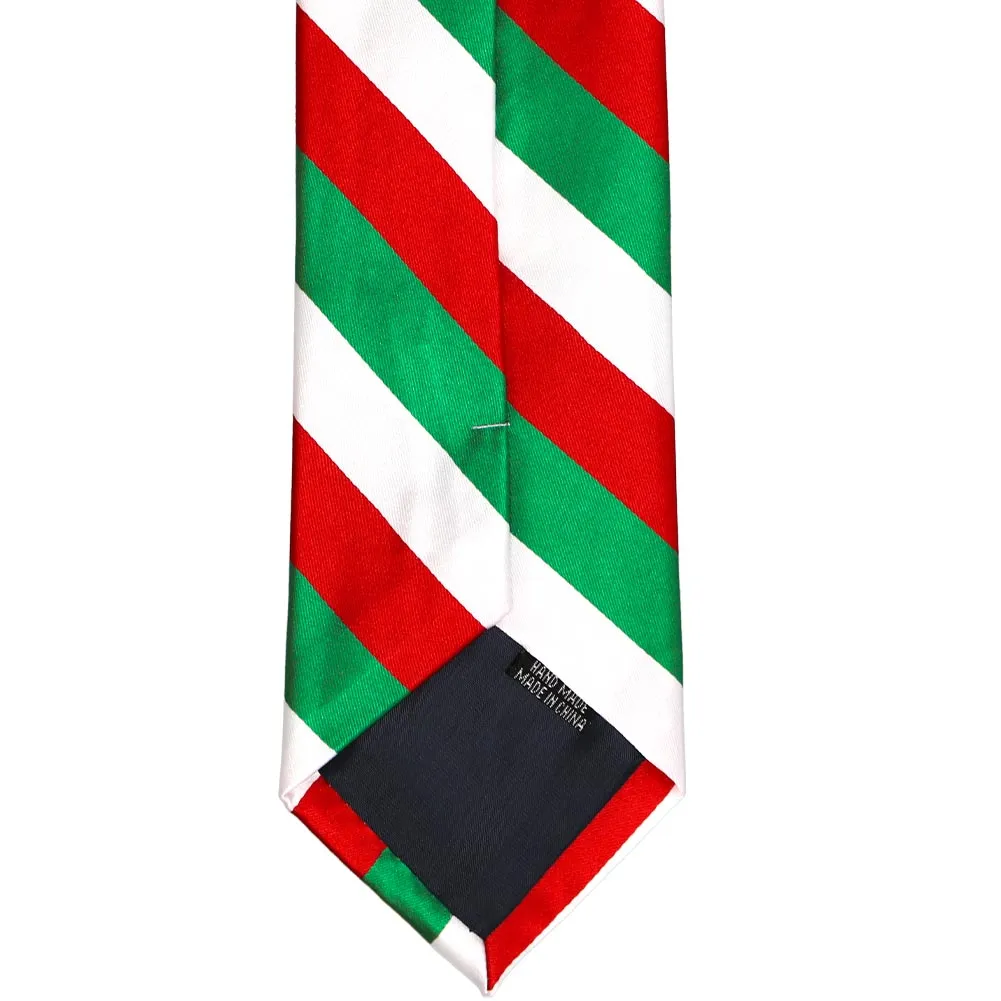 Kelly Green, White and Red Striped Tie sold by TieMart product image thumbnail 5