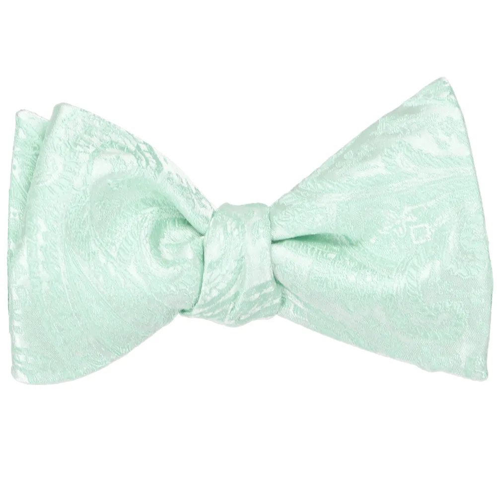 Seafoam Clara Paisley Self-Tie Bow Tie sold by TieMart product image thumbnail 2