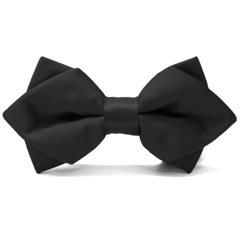 Black Diamond Tip Bow Tie sold by TieMart