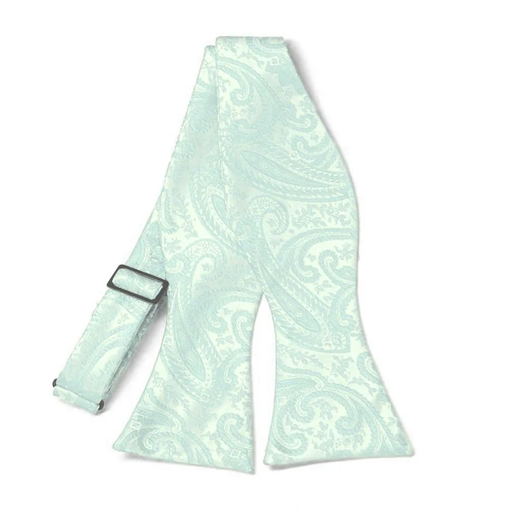 Seafoam Clara Paisley Self-Tie Bow Tie sold by TieMart