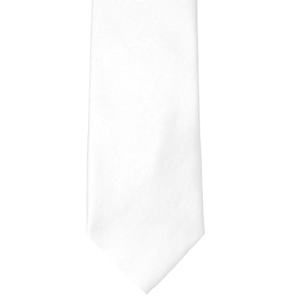 White Solid Color Zipper Tie sold by TieMart product image thumbnail 2