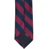Raspberry and Navy Blue Striped Tie sold by TieMart