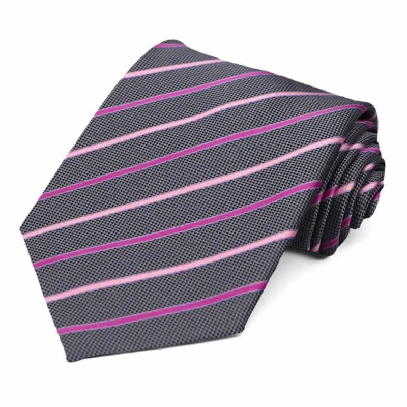 Pink Stanley Striped Necktie sold by TieMart