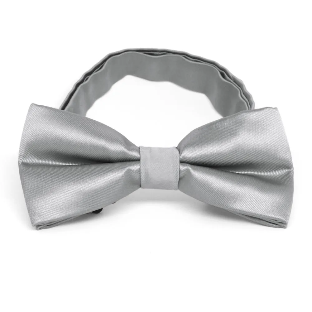 Silver Band Collar Bow Tie sold by TieMart