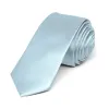 Pale Blue Skinny Solid Color Necktie, 2" Width sold by TieMart