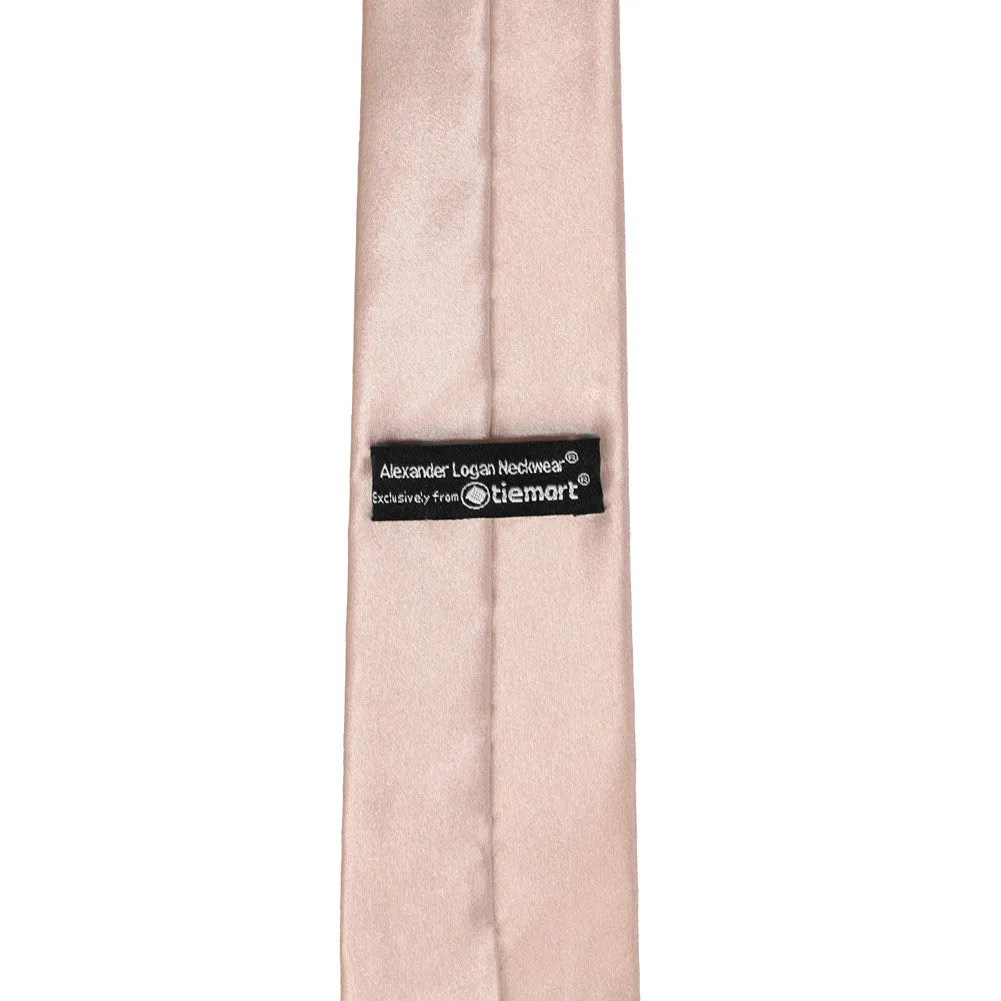 Blush Pink Slim Solid Color Necktie, 2.5" Width sold by TieMart product image thumbnail 3
