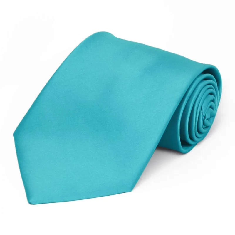 Turquoise Premium Solid Color Necktie sold by TieMart